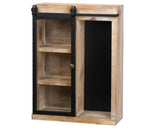 Barn door wall shelf, Wall storage, Storage cabinet, Farmhouse home decor, Farmhouse storage, Bathroom storage cabinet, Above the toilet storage, Brown, Black, Glass barn door cabinet, Fixer Upper style, JaBella Designs, Murfreesboro