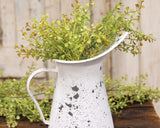 Distressed white decorative farmhouse pitcher