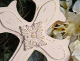 Shabby chic, Wall cross, Pink, Gold, Distressed, Girls nursery wall decor, Nursery crosses, Home decor, JaBella Designs, Handmade, Made in the USA