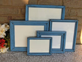 Custom 11x14, 8x10, 5x7 painted nautical blue vintage picture frame set decor