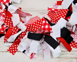 Buffalo check garland, Holiday mantel garland banner, JaBella Designs, Black, Red, White, Christmas decorations, Made in the USA