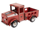Red solar panel antique truck planter