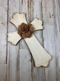 Fixer upper style painted wooden wall hanging crosses for the home