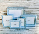 Spa blue, Light blue, Sky blue, Distressed frames, Photo frames, Picture Frames, Wood frames, Wall gallery decor, Farmhouse picture frames, Farmhouse wall gallery