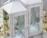 Lanterns, Lantern Set, Candle Holders, White, Gold, Distressed, Shabby Chic, Cottage Style, Farmhouse, Home Decor, Party Decorations, JaBella Designs