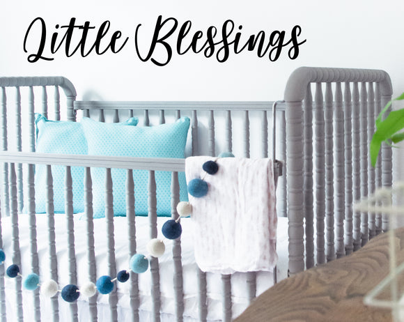 Little Blessings, Kids decor, Nursery decor, Baby girl nursery, Baby boy nursery, Bedroom decor, Home accents, Picture frames, Garlands, Banners, Crib accessories, Growth charts