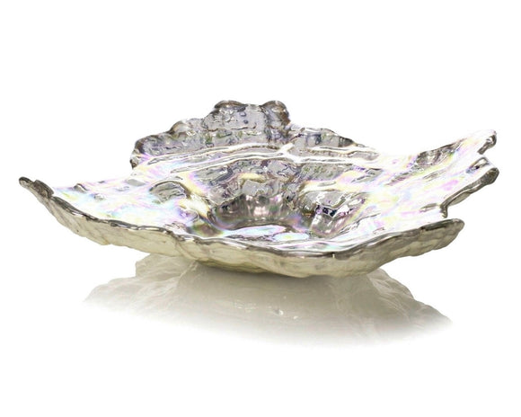 Iridescent handmade decorative oyster bowl