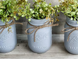 Driftwood coastal gray mason jar set