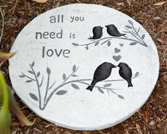 All You Need is Love, Love, Stepping stone, Garden stepping stones, Backyard decor, Cement stepping stones, Bird decor, JaBella Designs
