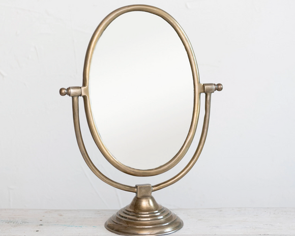 Large oval framed mirror in antique brass finish, Traditional home decor, Gender neutral decor, JaBella Designs, Shopify