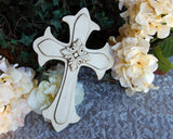 Ivory hand-painted wooden wall cross