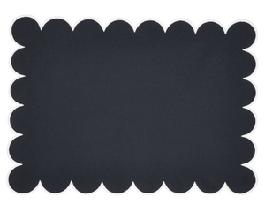 Black scalloped hem dining table placemat

These lovely placemats are perfect for your Southern farmhouse dining area. Each placemat features a scalloped edge with a white hem along the border. These are a stylish way to romanticize the ordinary.&nbsp;

These placemats are sold individually or in sets of four.

Materials:
Cotton blend

Dimensions:
14" high x 20" wide

Care:
Machine washable