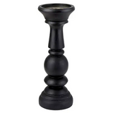 Black mango wood pillar candle holder