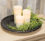 Decorative antiqued black basket weave plate