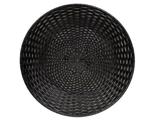 Decorative antiqued black basket weave plate