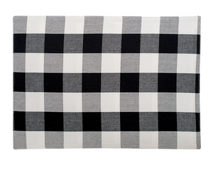 Black and white checkered mat on a white background