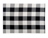 Black and white checkered mat on a white background
