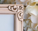 Decorative blush pink picture frame with floral background