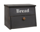 Black wooden bread box with storage compartment, Made in the USA, JaBella Designs
