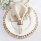 Set of 4 wooden napkin rings

Ideal for everyday use, these wood napkin rings are very sturdy and will provide lasting use. They're great for both family dinners and back garden lunches, and they're very easy to match. Pair with wooden tableware to complete the look.

Materials:
Wood

Dimensions:
1 1/2" diameter