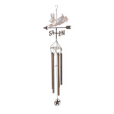 Bunny rabbit weather vane wind chime

Made of iron, this wind chime features an adorable bunny rabbit design. It combines the function of a weather vane with the beautiful sounds of a wind chime. Hang it outside to provide the perfect accent in your yard or garden.&nbsp;

Materials:
Iron

Dimensions:
11 3/4" wide x 7" deep x 45 inches