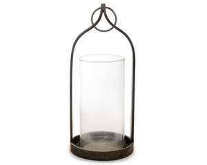 Metal candle holder with removable glass hurricane

Add some ambience to your living room or bedroom with this sleek candle holder. It features a metal frame and base with a removable glass hurricane. At more than 1 foot tall, this candle holder is a nice size for larger rooms.&nbsp;

Materials:
Glass, metal

Dimensions:
6" diameter x 14" high