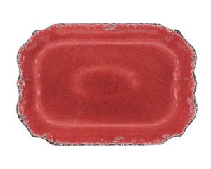 This crackle melamine serving platter is perfect for all your indoor or outdoor entertaining. With its rustic chic design, the dinnerware has the look and feel of glazed pottery. Use it all year or for the holidays. The possibilities are endless!

Materials:
Melamine

Dimensions:
13 1/2" wide x 1" deep x 20" long

Care:
Dishwasher safe