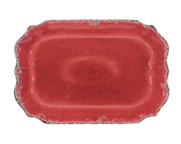 This crackle melamine serving platter is perfect for all your indoor or outdoor entertaining. With its rustic chic design, the dinnerware has the look and feel of glazed pottery. Use it all year or for the holidays. The possibilities are endless!

Materials:
Melamine

Dimensions:
13 1/2