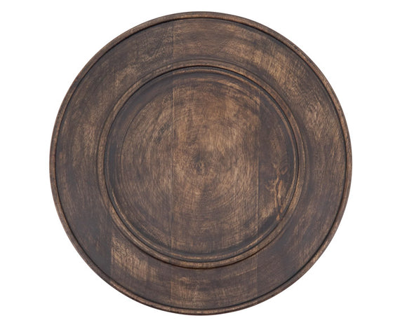 Featuring a modern design that's absolutely charming, these wood charger plates bring depth and dimension to your place setting for a polished look. The wood grain is visible in the design for a gorgeous textured finish. Pair with linen placemats and napkins for a coordinated look.   Material: Wood  Dimensions: 13
