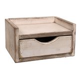Wooden box with a drawer on a white background