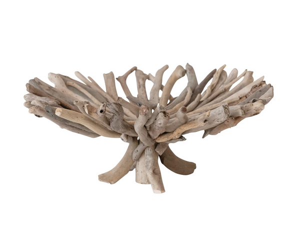 Driftwood bowl, Driftwood gray decorative tray, Centerpiece bowl, JaBella Designs