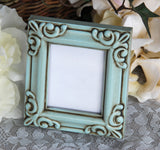 This decorative frame is painted in a light robin's egg blue and accented with a hand-rubbed java brown antiquing glaze designed to bring out its vintage-inspired style. It is finished with a clear matte wax sealer for durability. JaBella Designs, Etsy, Shopify