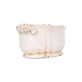 Vintage style antique ivory ceramic planter