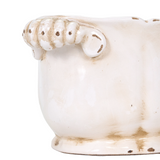 Vintage style antique ivory ceramic planter