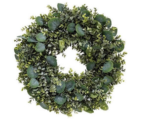 Eucalyptus greenery wreath, Artificial leaves, Green farmhouse wreath, Greenery wreaths, Door wreaths, Front door decor, Farmhouse porch decor, JaBella Designs, Fixer Upper style