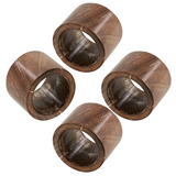 Dark brown natural wood napkin ring set