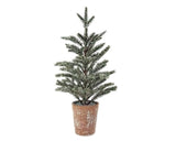 Artificial frosted pine tree in decorative pot, Christmas decorations, Winter greenery decor, JaBella Designs