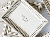 Aged white & gray vintage farmhouse photo frames