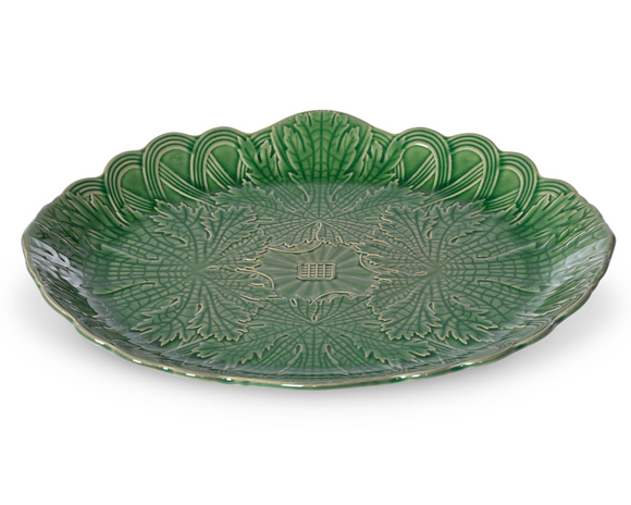 Traditional green glazed serving platter