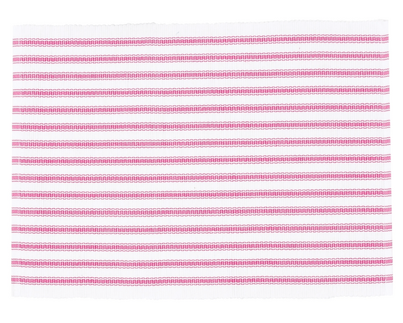 Ticking stripe placemat in fuchsia pink