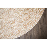 Hand-braided speckled hen round jute accent rug