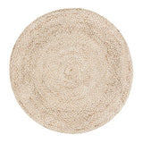 Hand-braided speckled hen round jute accent rug
