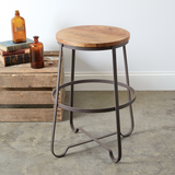 Industrial style stool, Metal stool with wooden top, Rustic farmhouse collection, JaBella Designs, Fixer Upper style
