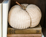 Country style plush tan chenille fall pumpkin