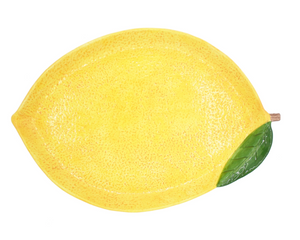 Ceramic lemon serving platter

Introducing the perfect addition to any dinner table or gathering, our lemon serving platter! This modern take on a timeless classic is just the touch of sophistication you need to bring your dinner setting to life. Handcrafted with ceramic and finished in a vibrant lemon yellow color, it brings a modern and contemporary statement to any dining room.

Materials:
Ceramic

Dimensions:
10 3/4" long x 1 1/4" deep x 16" wide

Care:
Hand-wash only&nbsp;
