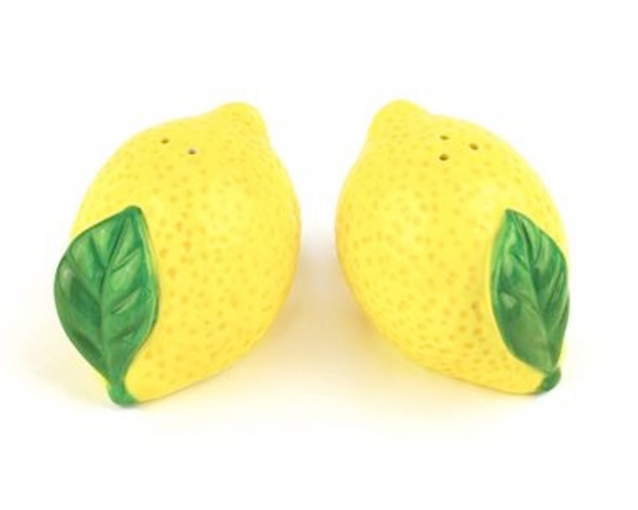 Lemon salt & pepper shaker set

Bring a taste of summer to your table with our exquisitely designed lemon salt and pepper shaker set. Handcrafted with beautiful ceramic and adorned with a vibrant lemon design, it is sure to add sophistication and style to any decor. This set of two is the perfect addition to a summer soiree, adding elegance to your tablescape. Not only will it brighten up your kitchen or table with its sunny design, but each shaker is sized just right for all your favorite spices!