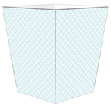 light blue geometric wastebasket
