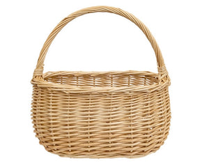 Willow basket, Woven natural willow, Neutral home decor, Willow basket with handle, JaBella Designs
