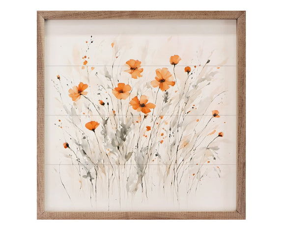 This unique piece is a simple way to bring beauty and charm to any wall within the home. It is made from high quality American hardwood planks with a hand painted face, and printed with UV cured ink, and is framed in a natural walnut frame. Each piece is unique with its own personality, marks, wood grain, and look.

Materials:
Wood

Dimensions:
16