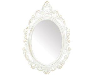 Ornate mirror, Wall hanging mirror, White wall mirror, Vintage style wall hanging mirror, Shabby chic mirror, Antique white, White, Farmhouse chic, French farmhouse, JaBella Designs
